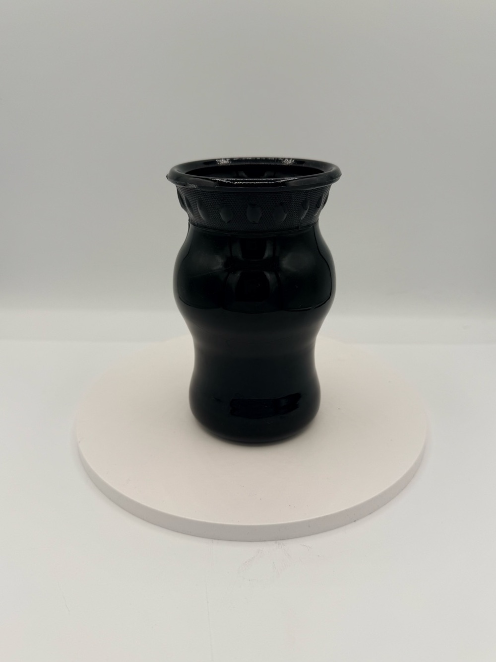LE Smith, black amethyst Vase with thumbprint and black glossy finish